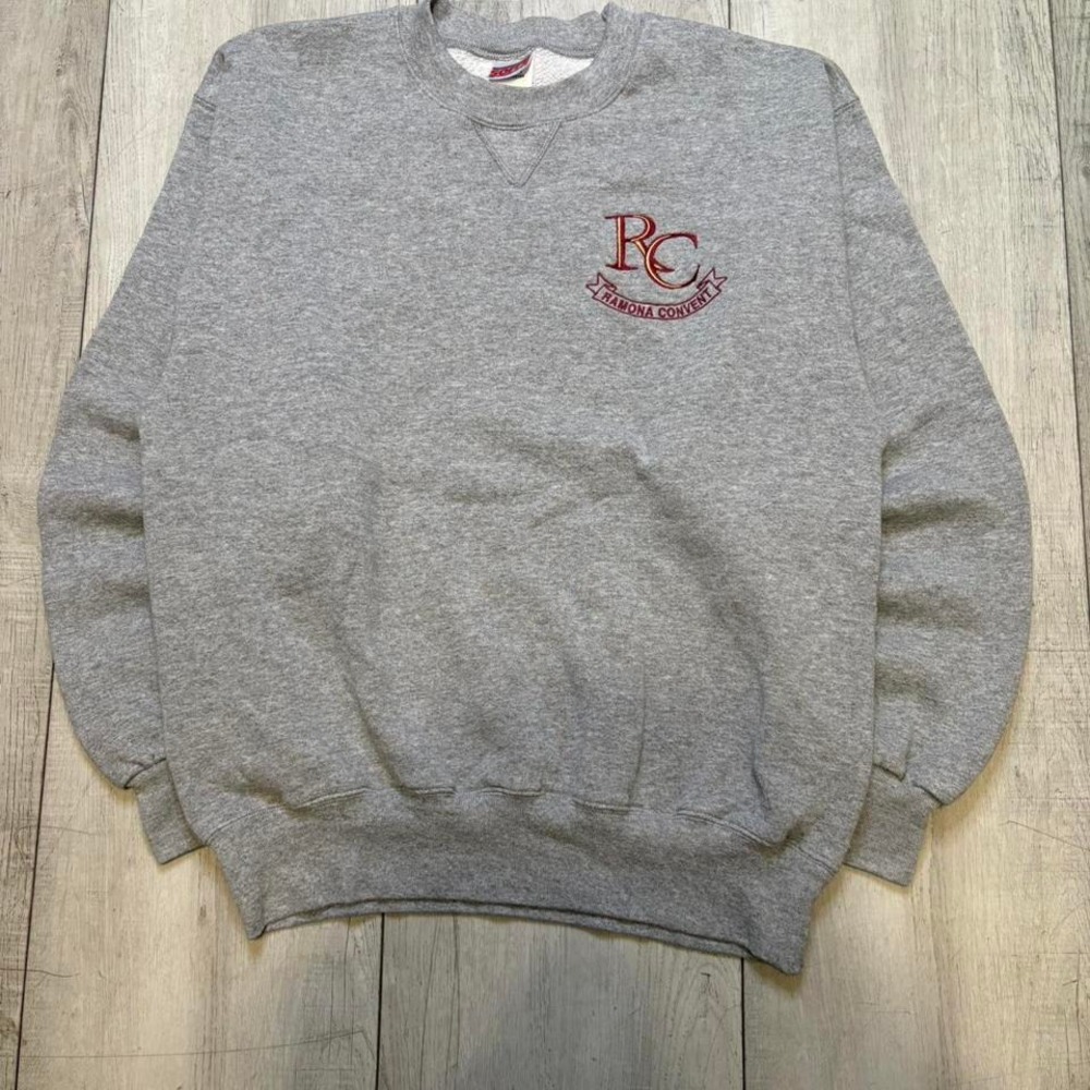 Vintage 90s Soffe Grey Athletic sweatshirt‎ with embroidered logo MEN SIZE L